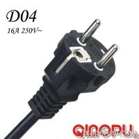 European Standards Grounded Power Cord with Straight Plug (D04) From China