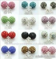 Hot Fashoin Shamballa Stud Earrings, Shamballa Beads Earring with Cryst