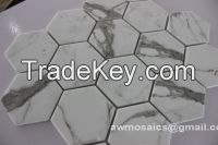 White Carrara Recycle Glass Mosaic 