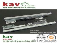 under mounting double wall damper slide for pulling basket