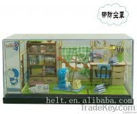 DIY handmade doll house, cute Doraemon Mini scene model childhood Dorem