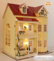 Fashion new wooden diy model miniature dollhouse, wooden educational t