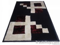 sheepskin fur rug with leather frame