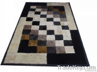 sheepskin fur rug with leather frame