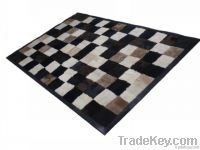 sheepskin fur rug with leather frame