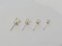 Silver Snap-in Earring Stud 6 Prongs
