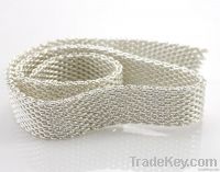 Silver Semi-finished Mesh Flat Chain