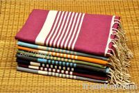 Bi-color Striped Fouta Flat Hammam Towels Pestemal Towel