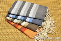 Waffle Weave Tri-color Fouta Hammam Towels Pestemal Towel