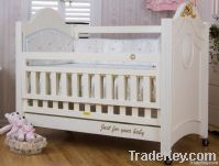 Happy Baby SC1002 Pinewood Baby Bed White