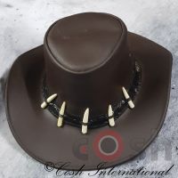 Leather Crocodile Teeth Hat