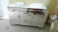 stainless steel cabinet bathroom vanities with top counter basin