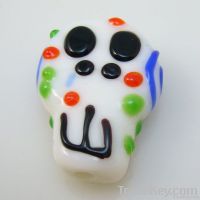 lampwork glass white ghost beads