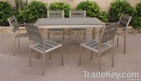 Long Dining Table Set-polywood and aluminum outdoor furniture