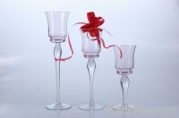 Set of 3 glass candle holder