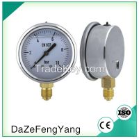 Back or bottom mount liquid oil filled pressure gauge From China