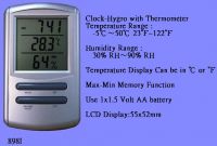 Thermoeter With Hygrometer And LCD Clock