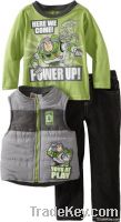 Lovely girls' clothes set, vest sweater children's fashion set