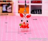 cute 4 mm tip bead turnip rabbit key ring promotional gifts