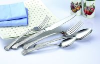 Textured Embossing handle Stainless Steel cutlery set with Elegent design