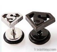 Stainless steel body jewelry black plated labret rings