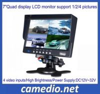 Super In-Car Quad Display 7&quot; LCD Monitor  Support Single,Dual,Triple,Quad image 