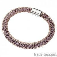 Stainless steel mesh crystal bracelet