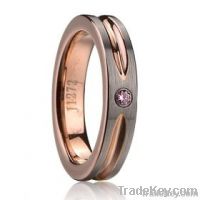 tungsten carbide jewelry rings rose gold plating Polished shiny