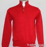 Winter new style bright color man&#039;s mock neck zipper sweater  hot sell