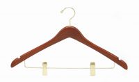 Wooden Combination Hanger With Metal Clips