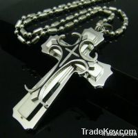 2013 trendy titanium steel vampire cross pendants necklace