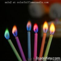 Supply colored flame birthday candle