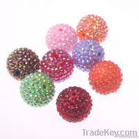 100pcs Mixed 24mm Resin Rhinestone Beads For Chunky Necklace