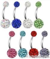 gem ball belly rings body jewelry