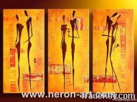 Africa Love -People-handmade painting-set of 3pcs