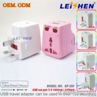 High quality world travel adaptor with Dual usb