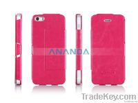 Ultra-slim luxury leather cover with display stand for iPhone 5