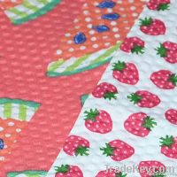 New trendy, fruit printed seersucker fabric for children