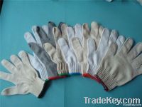 white cotton yarn knitted glove for hand protection