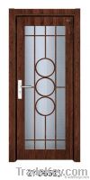 Wood Glass Door, Solid Wooden Door with Glass