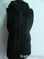 Ladies curly faux fur long vest