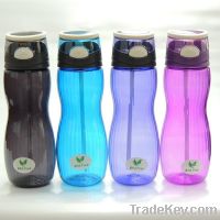 Tritan plastic water bottle with straw, BPA free, FDA