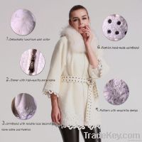 2013 fashion women winter clothing wool coat with fur collar