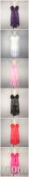 Micro Fiber Chemise with Multi-layer Net Yarn Decorating (6 colors)