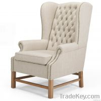 Bright Home Millard Tufted Beige Linen Wing Back Club Chair