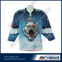 Dry sublimation 100%polyester ice hockey jersey