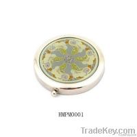 new design delicate embossed inlay crtystal pocket mirror