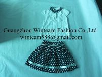 2014 new arrivel cotton girls two pieces clothing set puffy dresses for girls & white shirt