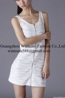 2014 clothes women front exposed-zipper bodycon dress from clothing factory