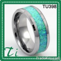 Green Opal Tungsten Ring